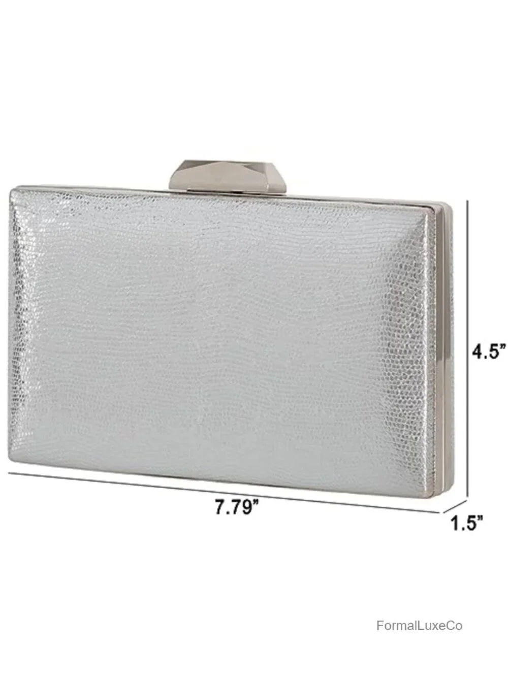 Metallic Material Hard Case Evening Party Clutch with Crossbody Chain